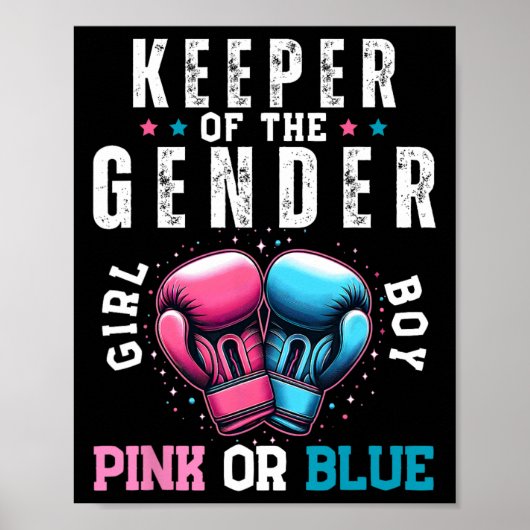 Funny Boxing Gender Reveal Keeper Poster (Vorne)