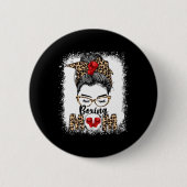 Funny Boxing Gloves Messy Bun Boxing Mama Button (Vorderseite)