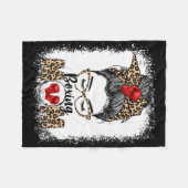 Funny Boxing Gloves Messy Bun Boxing Mama Fleecedecke (Vorderseite (Horizontal))
