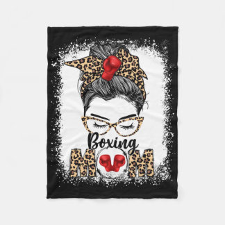 Funny Boxing Gloves Messy Bun Boxing Mama Fleecedecke