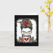 Funny Boxing Gloves Messy Bun Boxing Mama Karte (Gelbe Blume)