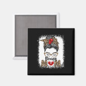 Funny Boxing Gloves Messy Bun Boxing Mama Magnet (Vorderseite/Rückseite)
