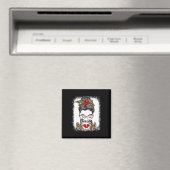 Funny Boxing Gloves Messy Bun Boxing Mama Magnet (In Situ (Geschirrspüler))