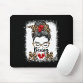 Funny Boxing Gloves Messy Bun Boxing Mama Mousepad (Mit Mouse)