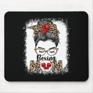 Funny Boxing Gloves Messy Bun Boxing Mama Mousepad