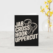 Funny Boxing Gym Jab Cross Hook Uppercut für Fraue Karte (Gelbe Blume)