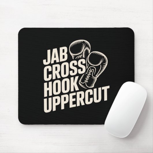 Funny Boxing Gym Jab Cross Hook Uppercut für Fraue Mousepad (Mit Mouse)