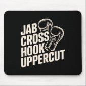 Funny Boxing Gym Jab Cross Hook Uppercut für Fraue Mousepad (Vorne)