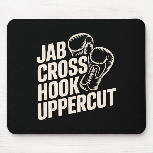 Funny Boxing Gym Jab Cross Hook Uppercut für Fraue Mousepad (Vorne)