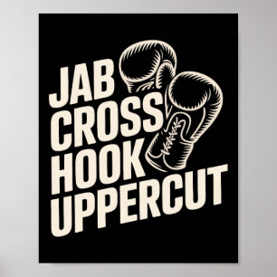 Funny Boxing Gym Jab Cross Hook Uppercut für Fraue Poster