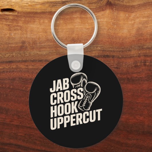 Funny Boxing Gym Jab Cross Hook Uppercut für Fraue Schlüsselanhänger (Vorderseite)
