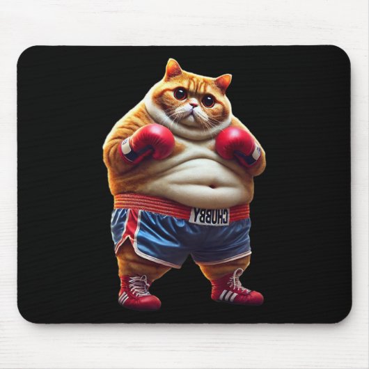Funny Boxing Gym Trainingskatze mit Boxhandschuhen Mousepad (Vorne)