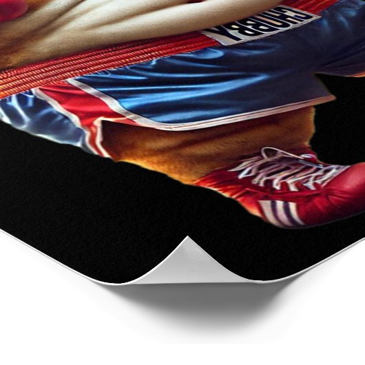 Funny Boxing Gym Trainingskatze mit Boxhandschuhen Poster (Ecke)