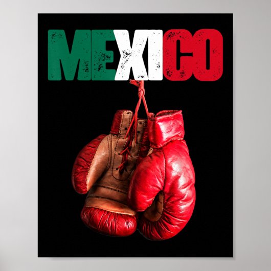 Funny Boxing - I Liebe Boxing Mexiko Poster (Vorne)
