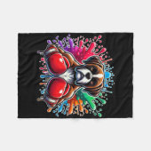 Funny Boxing Kickboxing Lover Boxer Dog Paint Spla Fleecedecke (Vorderseite (Horizontal))