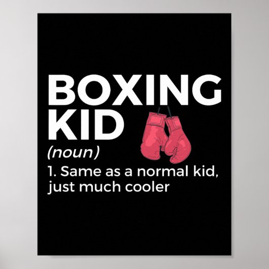 Funny Boxing Kid Definition Poster (Vorne)