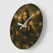 Funny Boxing Mona Lisa Boxing Champion Gift  Große Wanduhr (Winkel)