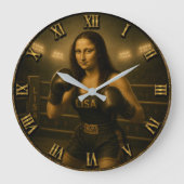 Funny Boxing Mona Lisa Boxing Champion Gift  Große Wanduhr (Vorderseite)