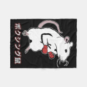 Funny Boxing Mouse Japanisch Fleecedecke (Vorderseite (Horizontal))