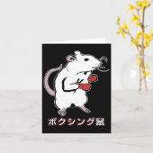 Funny Boxing Mouse Japanisch Karte (Gelbe Blume)