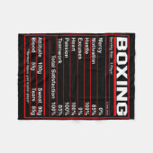 Funny Boxing Nutrition Facts Boxer Fleecedecke (Vorderseite (Horizontal))