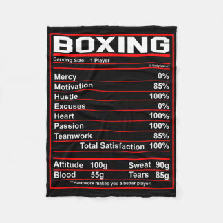 Funny Boxing Nutrition Facts Boxer Fleecedecke
