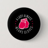 Funny Boxing Pink Gloves T Shirt Women Boxer Button (Vorderseite)