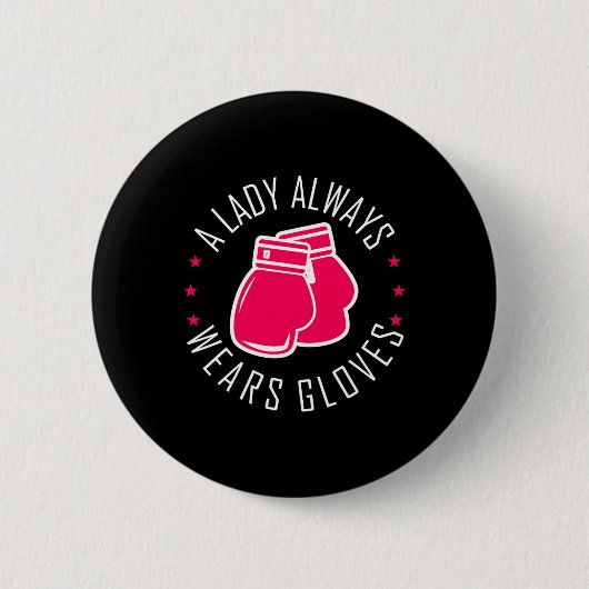 Funny Boxing Pink Gloves T Shirt Women Boxer Button (Vorderseite)