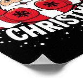 Funny Boxing Player Xmas Lights Weihnachtsmann Chr Poster (Ecke)