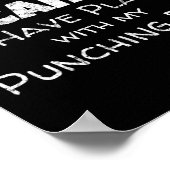 Funny Boxing Quote Design - Punching Bag Boxer Mem Poster (Ecke)