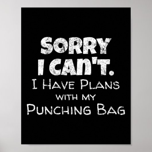 Funny Boxing Quote Design - Punching Bag Boxer Mem Poster (Vorne)