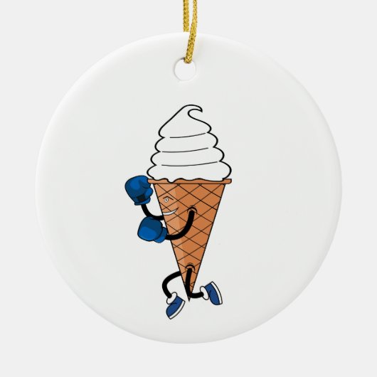 Funny Boxing Sportaktivitäten Ice Cone Cartoon Keramik Ornament (Vorne)