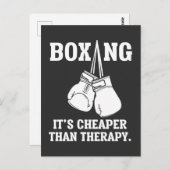 Funny Boxing Therapy Sarcastic Boxer Martial Arts Postkarte (Vorne/Hinten)