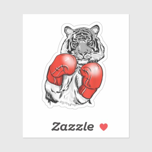 Funny Boxing Tiger With Red Gloves. Perfect design Aufkleber (Blatt)