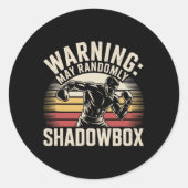 Funny Boxing Warning I Shadowbox Daily Shadowboxin Runder Aufkleber (Vorderseite)