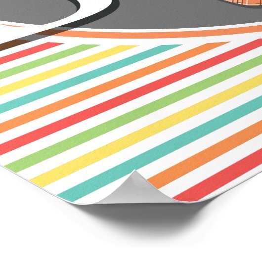 Funny Boy Baby Dusche Helle Regenbogenstreifen Str Poster (Ecke)