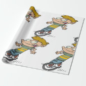 Funny Boy Riding Einrad Geschenkpapier (Ungerollt)