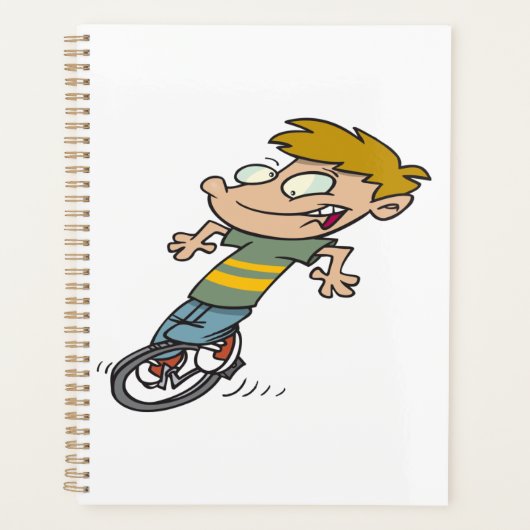 Funny Boy Riding Einrad Planer (Vorderseite)