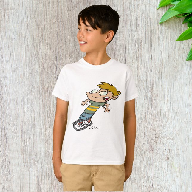 Funny Boy Riding Einrad T-Shirt (Von Creator hochgeladen)
