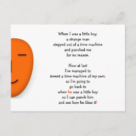 Funny Boy Time Machine nie beenden Joke Spaß LOL Postkarte