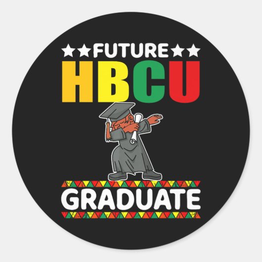 Funny Boy Uni-Abschluß Kid Future Hbcu Gradu Runder Aufkleber (Vorderseite)