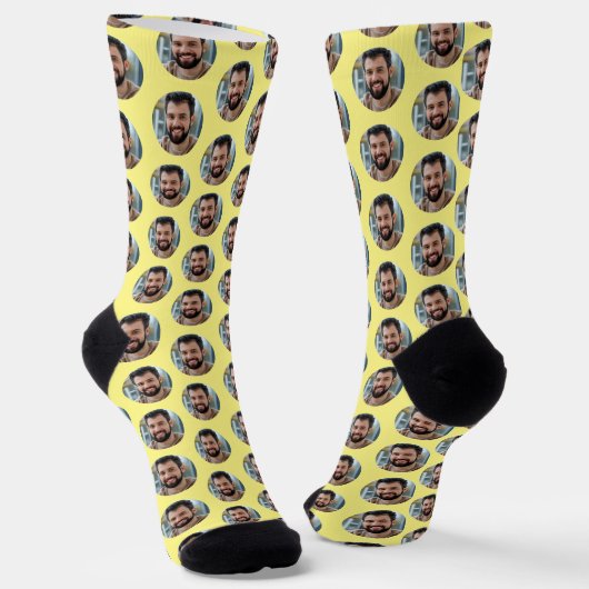 Funny Boyfriend Foto für Girlfriend Yellow Socken (Gewinkelt)