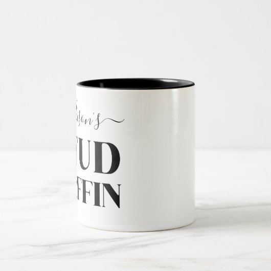 Funny Boyfriend Husband Stud Muffin Zweifarbige Tasse (Mittel)
