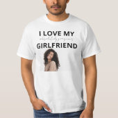 Funny Boyfriend mit Girlfriend's Foto Gift T-Shirt (Vorderseite)