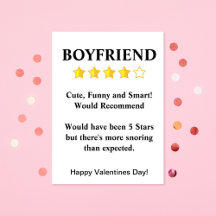 Funny Boyfriend Valentine's Cad zum Schnarchen