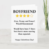 Funny Boyfriend Valentine's Cad zum Schnarchen Karte (Vorderseite)