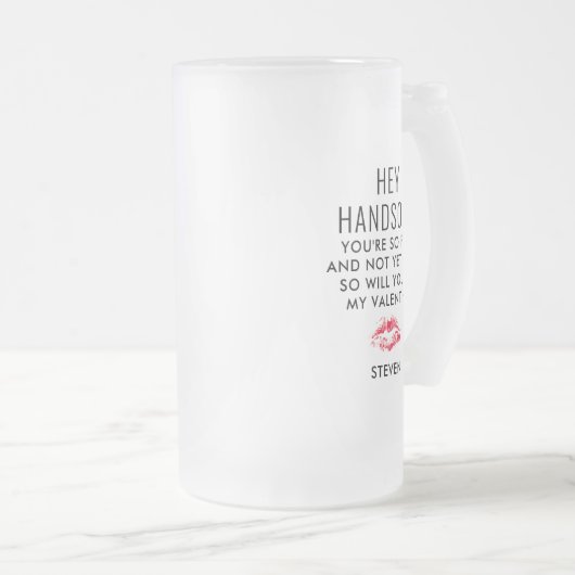 Funny Boyfriend Valentinstag Personalisiert Mattglas Bierglas (VorderseiteRechts)