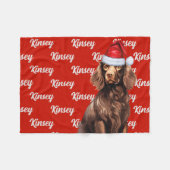 Funny Boykin Spaniel Dog Name Gemustert Weihnachte Fleecedecke (Vorderseite (Horizontal))