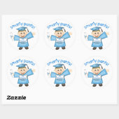 Funny Boy's Abschluss Runder Aufkleber (Blatt)
