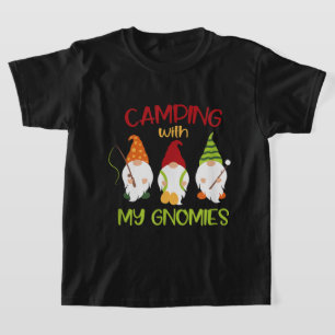 Funny boys Camping gnome Wortart T-Shirt